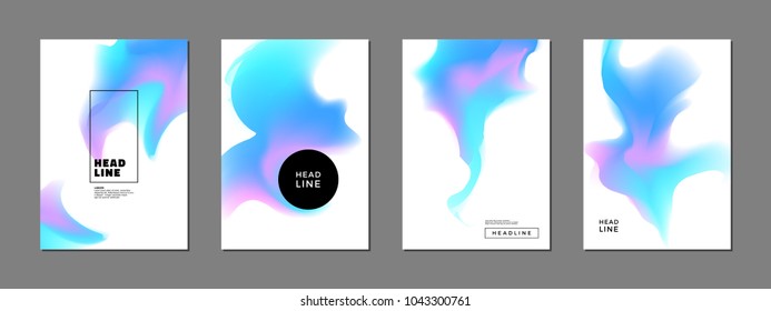 Fluid colors backgrounds set. Abstract shapes for covers, posters, cards, apps.