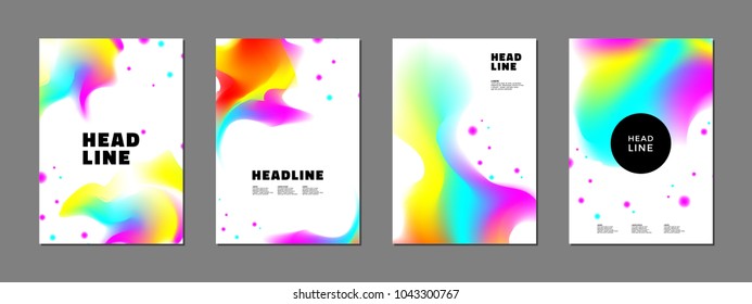 Fluid colors backgrounds set. Abstract shapes for covers, posters, cards, apps.