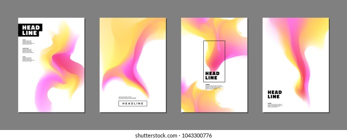 Fluid colors backgrounds set. Abstract shapes for covers, posters, cards, apps.
