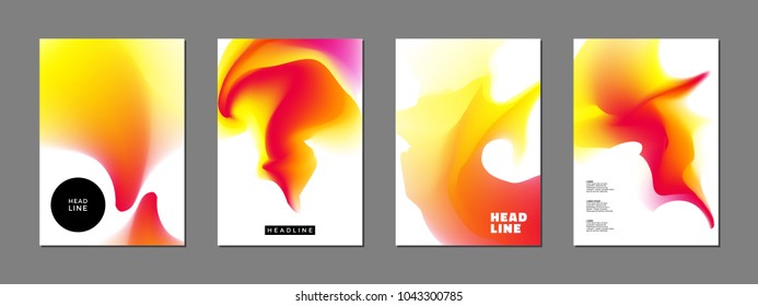 Fluid colors backgrounds set. Abstract shapes for covers, posters, cards, apps.