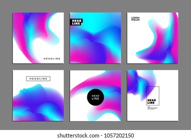 Fluid colors backgrounds set. Abstract shapes for covers, posters, cards, apps.