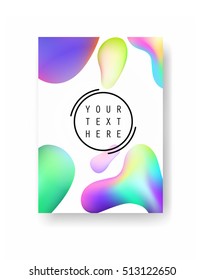 Fluid colors banners. Business abstract template background. Poster design. Rainbow background with bubbles shapes