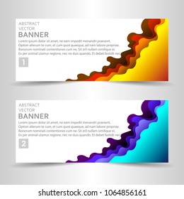 Fluid colors banners set
