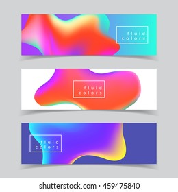 Fluid colors banners set. Eps10 vector illustration.