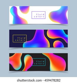 Banners de colores fluidos. Diseño abstracto moderno. Ilustración vectorial Eps10.