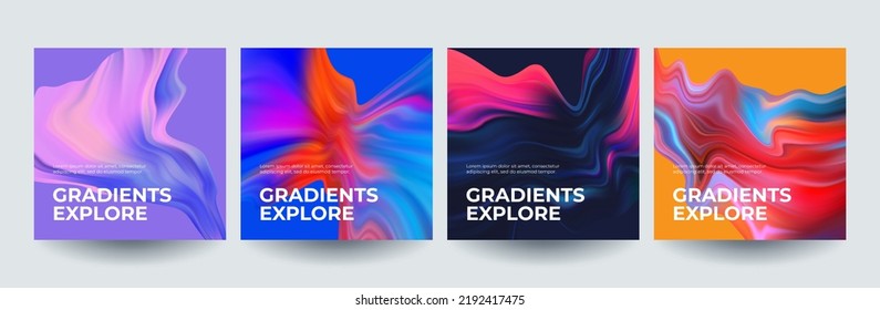 Fluid colors brochure covers set . Vector illustration. 