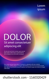 Fluid colors liquid gradient music poster modern template design. Circle shape gradient frame, fluid liquid rainbow neon colors digital background. Party poster or flyer futuristic cover layout.