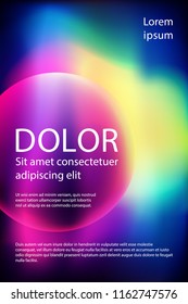 Fluid colors liquid gradient music poster modern template design. Circle shape gradient frame, fluid liquid neon colors digital background. Party poster futuristic cover layout. Northern lights effect