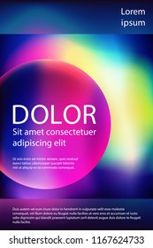 Fluid colors liquid gradient music poster modern template design. Circle shape gradient frame, fluid liquid neon colors digital background. Party poster futuristic cover layout. Northern lights effect