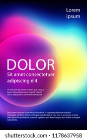 Fluid colors liquid gradient music poster modern template design. Circle shape gradient frame, fluid liquid neon colors digital background. Party poster futuristic cover layout. Northern lights effect
