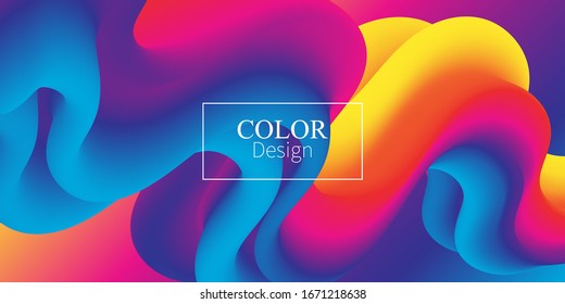 Fluid Colors. Liquid Shape. Ink Splash. Colorful Cloud. Flow Wave. Modern Poster. Color Background. Vector.