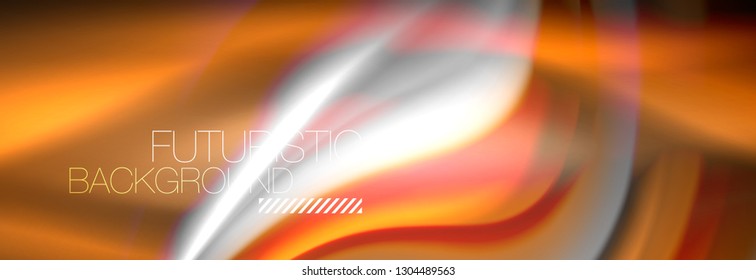 Fluid colors mixing glowing neon wave background, holographic texture, vector illustration