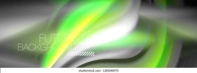 Fluid colors mixing glowing neon wave background, holographic texture, vector illustration