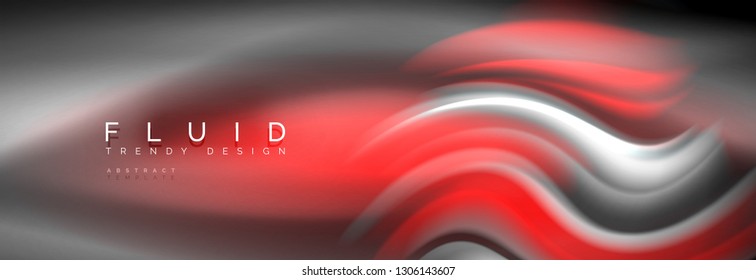 Fluid colors mixing glowing neon wave background, holographic texture, vector illustration