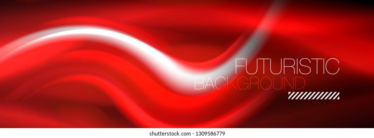 Fluid colors mixing glowing neon wave background, holographic texture, vector illustration