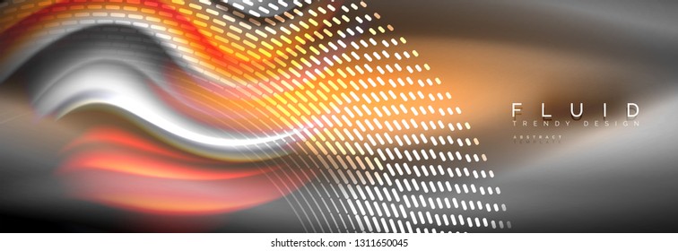 Fluid colors mixing glowing neon wave background, holographic texture, vector illustration