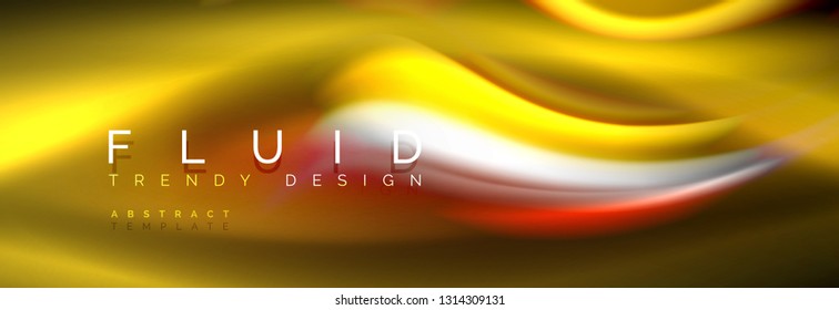 Fluid colors mixing glowing neon wave background, holographic texture, vector illustration