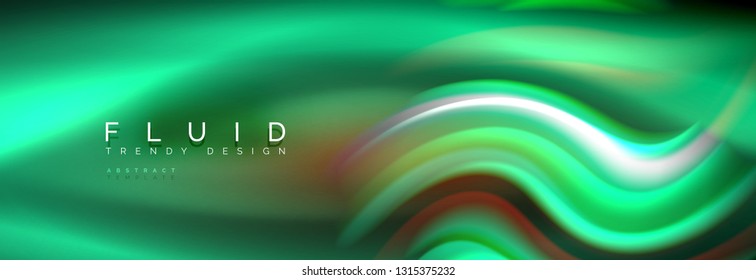 Fluid colors mixing glowing neon wave background, holographic texture, vector illustration