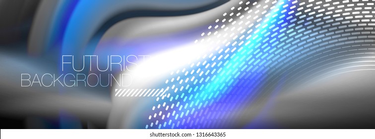 Fluid colors mixing glowing neon wave background, holographic texture, vector illustration