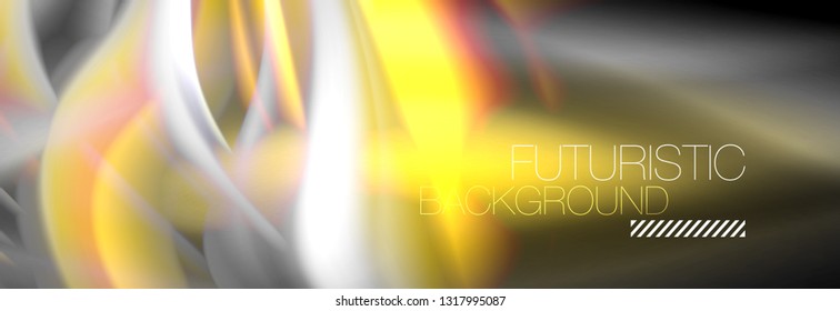 Fluid colors mixing glowing neon wave background, holographic texture, vector illustration