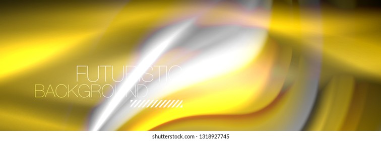 Fluid colors mixing glowing neon wave background, holographic texture, vector illustration