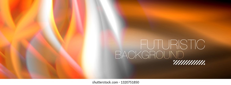 Fluid colors mixing glowing neon wave background, holographic texture, vector illustration