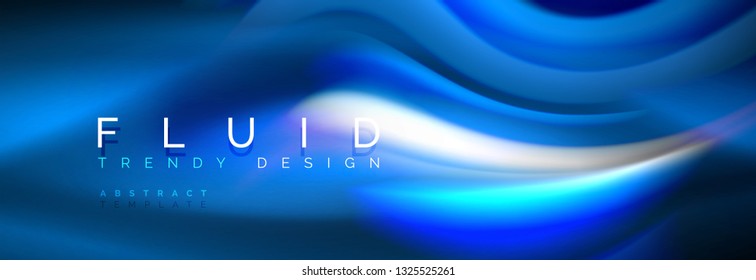 Fluid colors mixing glowing neon wave background, holographic texture, vector illustration