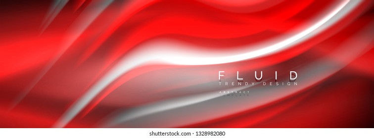 Fluid colors mixing glowing neon wave background, holographic texture, vector illustration