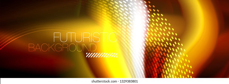 Fluid colors mixing glowing neon wave background, holographic texture, vector illustration