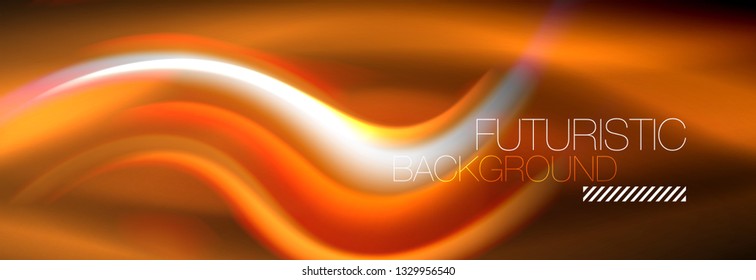 Fluid colors mixing glowing neon wave background, holographic texture, vector illustration