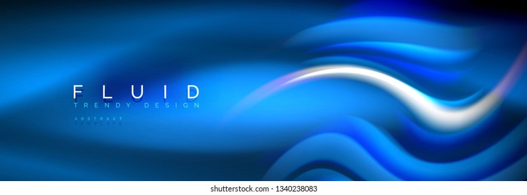 Fluid colors mixing glowing neon wave background, holographic texture, vector illustration