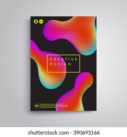 Fluid colors poster design. Vector template.