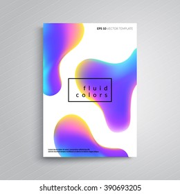 Fluid colors poster design. Vector template.