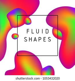 Fluid colors shape. Colorful bubble with gradients. Graphic element for booklet design, flyer, card and cover. Vector illustration.