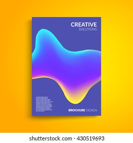 Fluid colors title sheet design. Vector template.