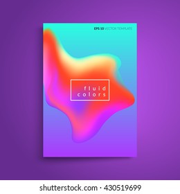 Fluid colors title sheet design. Vector template.