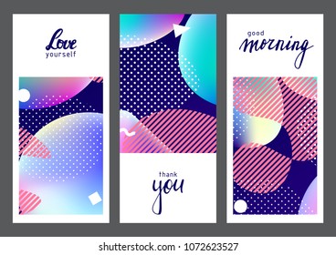 	
Fluid colors universal cards set. Fluid shapes with bright colors and textures. Designs for prints, wedding, anniversary, birthday, Valentine's day, party invitations, posters, cards, etc. Vector.