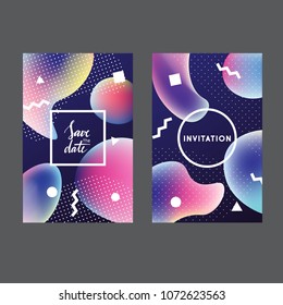 	
Fluid colors universal cards set. Fluid shapes with bright colors and textures. Designs for prints, wedding, anniversary, birthday, Valentine's day, party invitations, posters, cards, etc. Vector.