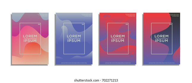 Fluid cover set. Abstract modern art and trendy poster design in eps 10