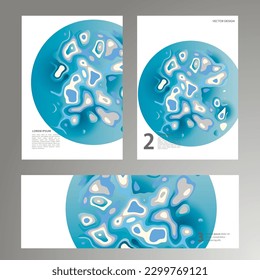 Fluid covers design. Abstract shapes composition. Trendy minimal vector background