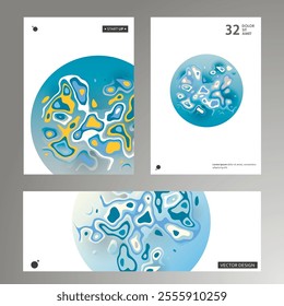 Fluid covers design. Abstract shapes composition. Trendy minimal vector background