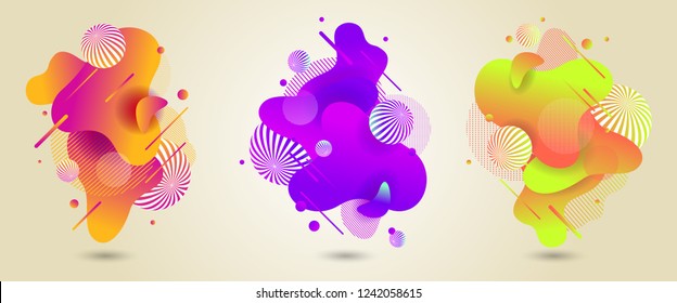 Fluid design. Abstract liquid shape. Gradient waves. Vector illustration.