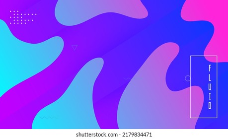 Fluid Design. Commercial Geometry. Futuristic Cover. Pink Trendy Flyer. Color Landing Page. Digital Journal. Cool Gradient Background. Bright Frame. Lilac Fluid Design