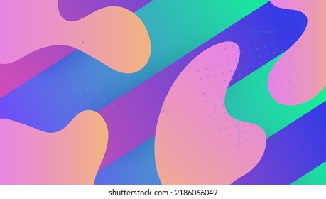 Fluid Design. Flat Minimal Cover. Geometric Pattern. Purple Memphis Shape. Tech Landing Page. Business Composition. Plastic Page. Rainbow Background. Violet Fluid Design