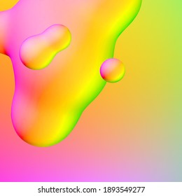 Fluid design liquid blobs with vibrant intense colors abstract background