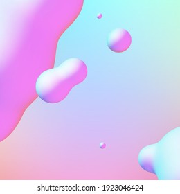 Fluid design liquid blobs with vibrant intense colors abstract background