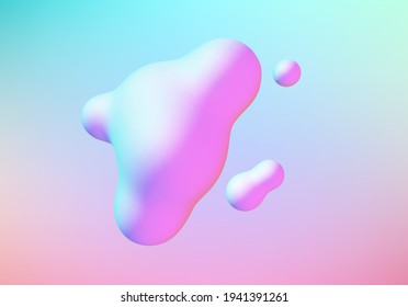Fluid design liquid blobs with vibrant intense colors abstract background