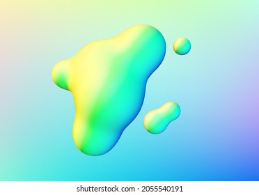 Fluid design liquid blobs with vibrant intense colors abstract background