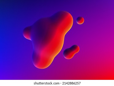 Fluid design liquid blobs with vibrant intense colors abstract background