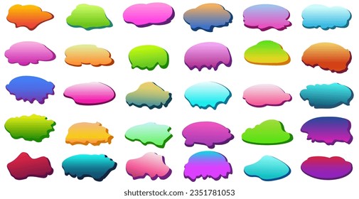 Fluid design. Shape element design vector background or liquid gradient abstract geometric modern splash halftone wavy set for text copy space, idea of curvy backdrop for flyer and logos or brochure